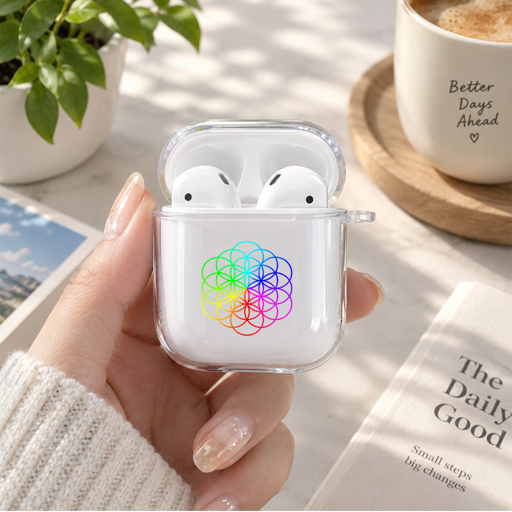 Coldplay Geometric Logo Protective Clear Case Cover For Apple Airpods | Soft Silicone AirPods 1 / 2 Case | Protective Cover