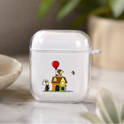 Snoopy X Up Protective Clear Case Cover For Apple Airpods | Soft Silicone AirPods 1 / 2 Case | Protective Cover