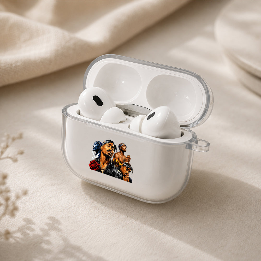 Tupac Tribute Collage Protective Apple AirPods Pro 3 Clear Case | Shockproof Cover