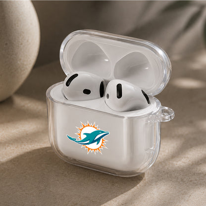 NFL Miami Dolphins Logo Protective Apple Airpods 4 Clear Case - Durable Clear Protection