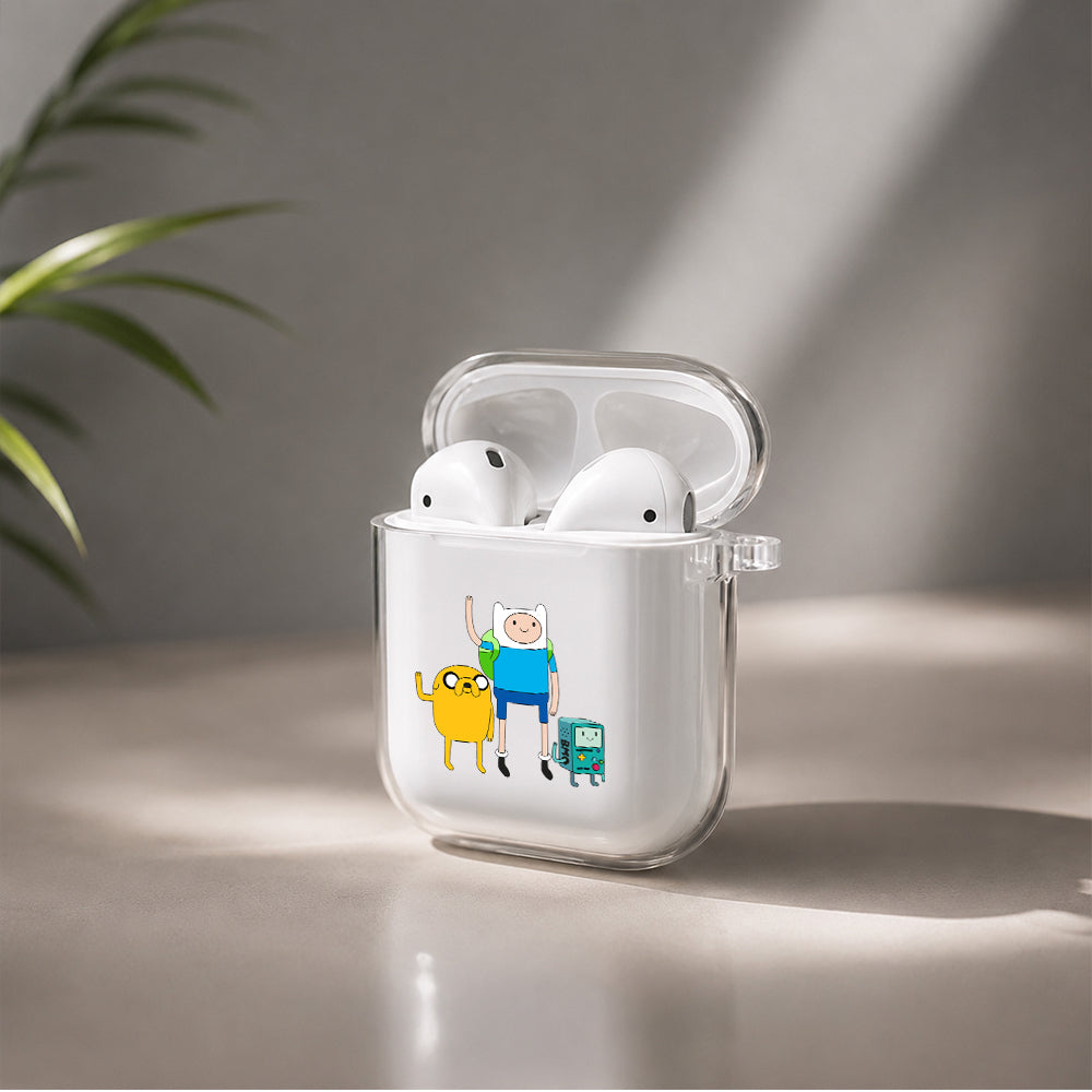 Jake, Finn, and Beemo Adventure Time Protective Clear Case Cover For Apple Airpods | Soft Silicone AirPods 1 / 2 Case | Protective Cover