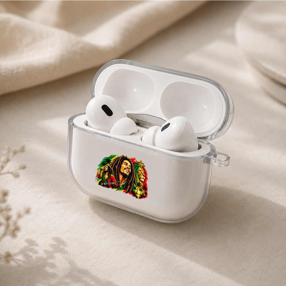 Bob Marley Lion and Legend Protective Apple AirPods Pro 3 Clear Case | Shockproof Cover