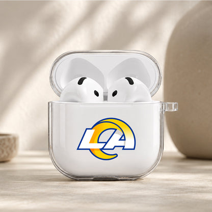NFL Los Angeles Rams Logo Protective Apple Airpods 4 Clear Case - Durable Clear Protection