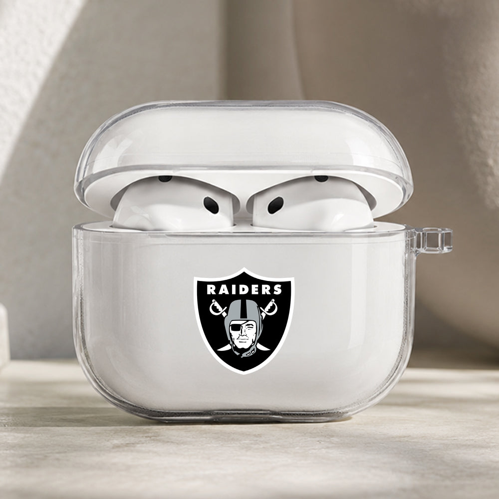 NFL Las Vegas Raiders Symbol Protective Apple AirPods Pro 3 Clear Case | Shockproof Cover