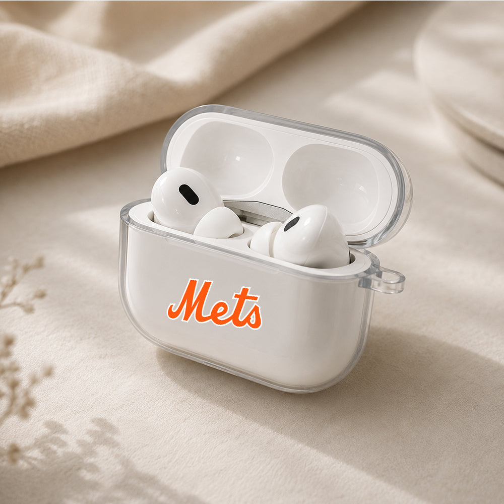 MLB New York Mets Symbol Protective Apple AirPods Pro 3 Clear Case | Shockproof Cover