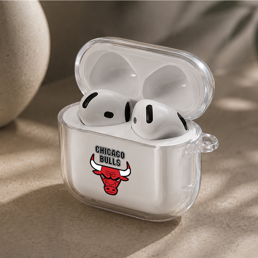 NBA Chicago Bulls Logo Protective Apple Airpods 4 Clear Case - Durable Clear Protection