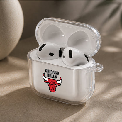 NBA Chicago Bulls Logo Protective Apple Airpods 4 Clear Case - Durable Clear Protection