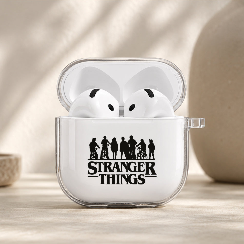 Stranger Things Silhouette Protective Apple Airpods 4 Clear Case - Durable Clear Protection