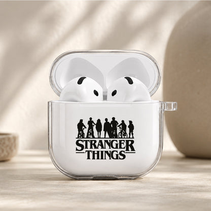 Stranger Things Silhouette Protective Apple Airpods 4 Clear Case - Durable Clear Protection