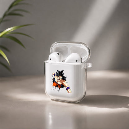 Goku Out Of The Wall Protective Clear Case Cover For Apple Airpods | Soft Silicone AirPods 1 / 2 Case | Protective Cover
