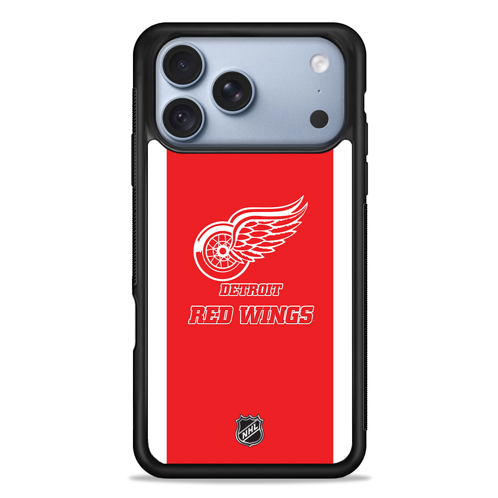 NHL Detroit Red Wings Red White iPhone 18 Pro Case - iPhone 18 Pro Silicone Case