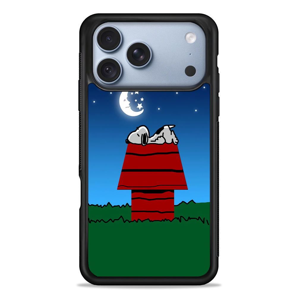 Snoopy Sleeps at Night iPhone 18 Pro Case - iPhone 18 Pro Silicone Case