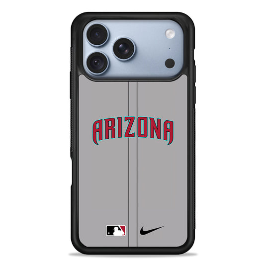 MLB Arizona Diamondbacks Gray Nike iPhone 18 Pro Case - iPhone 18 Pro Silicone Case