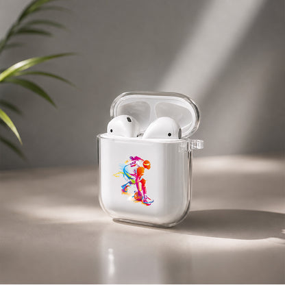 Basket Ball Player Art Protective Clear Case Cover For Apple Airpods | Soft Silicone AirPods 1 / 2 Case | Protective Cover