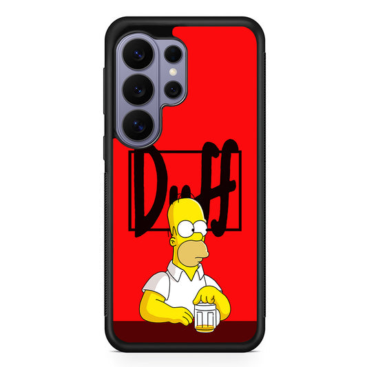 Simpson Homer Duff Red Samsung Galaxy S26 Ultra Case | Protective Rubber Cover