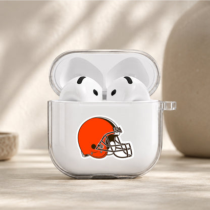 NFL Cleveland Browns Logo Protective Apple Airpods 4 Clear Case - Durable Clear Protection