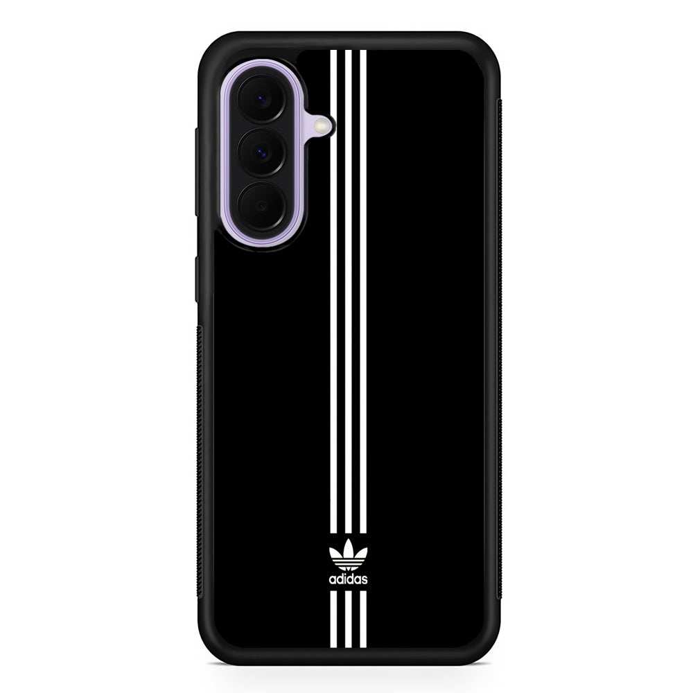 Adidas Black Three Lines Samsung Galaxy A37 Case | Samsung Galaxy A37 Rubber Protective Case