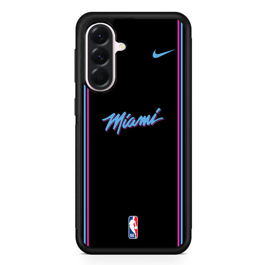 NBA Miami Heat Black Nike Samsung Galaxy A56 Case | Samsung Galaxy A56 Protective Rubber Case