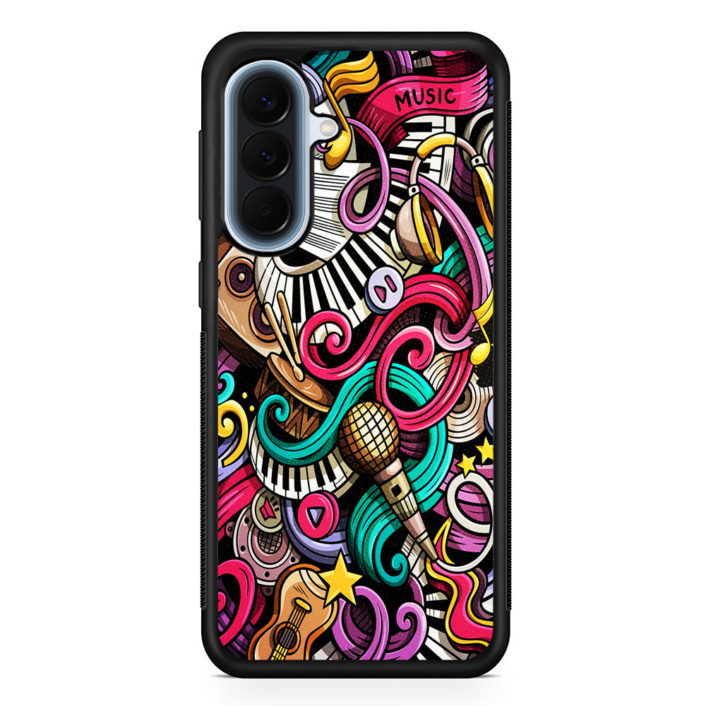 Music Doodle Art Samsung Galaxy A57 Case | Slim Samsung Galaxy A57 Protective Case