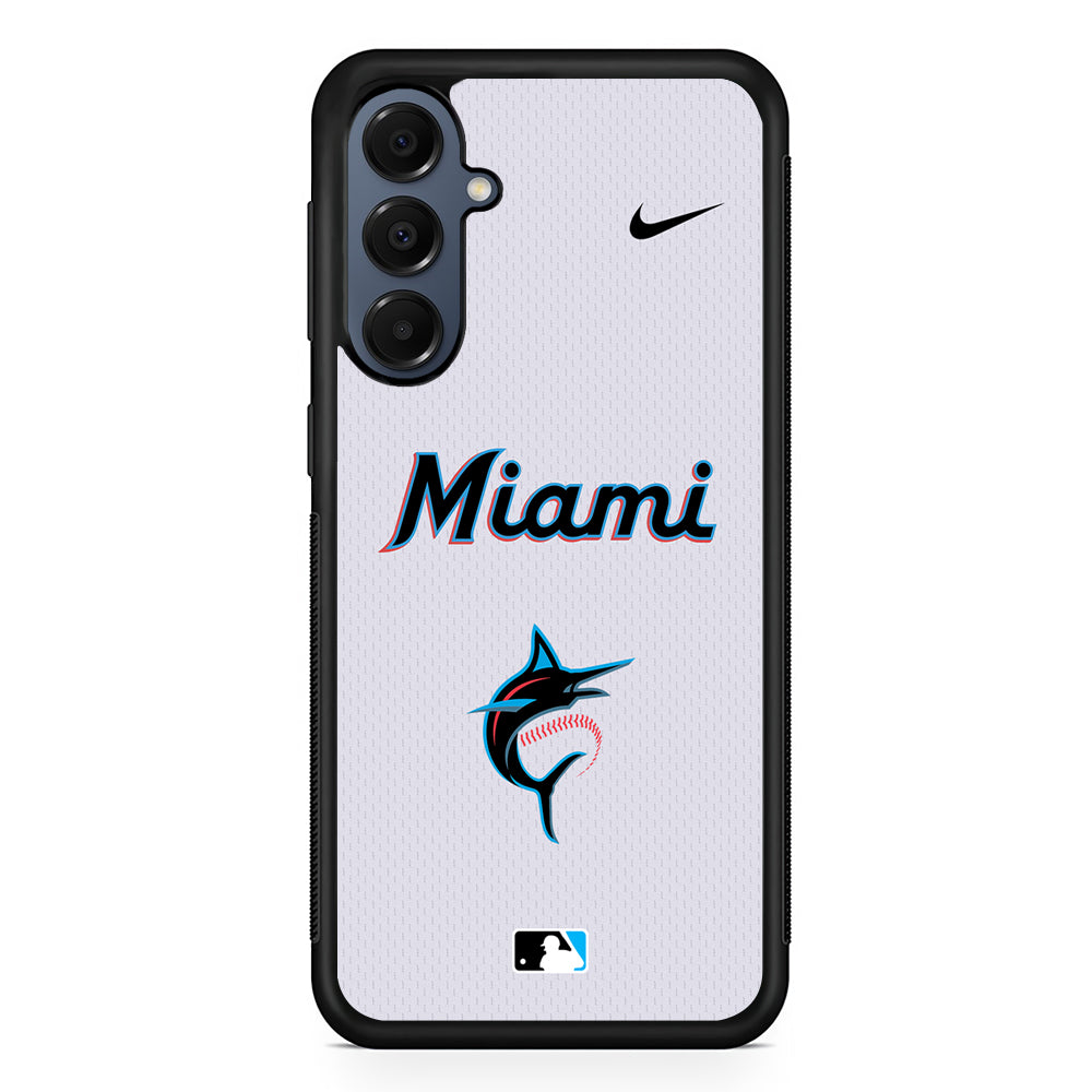MLB Miami Marlins White Nike Samsung Galaxy A16 Case | Slim Protective Cover for Samsung Galaxy A16