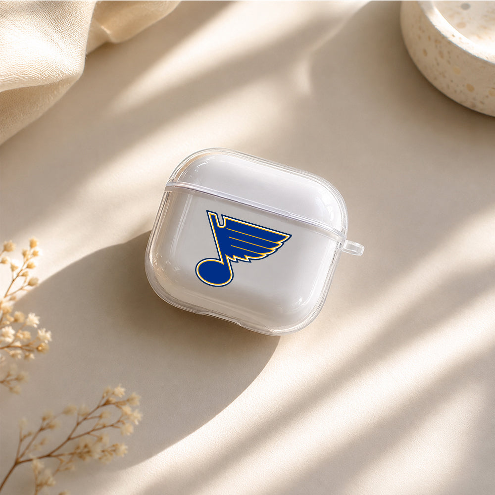 NHL St Louis Blues Logo Protective Apple Airpods 4 Clear Case - Durable Clear Protection