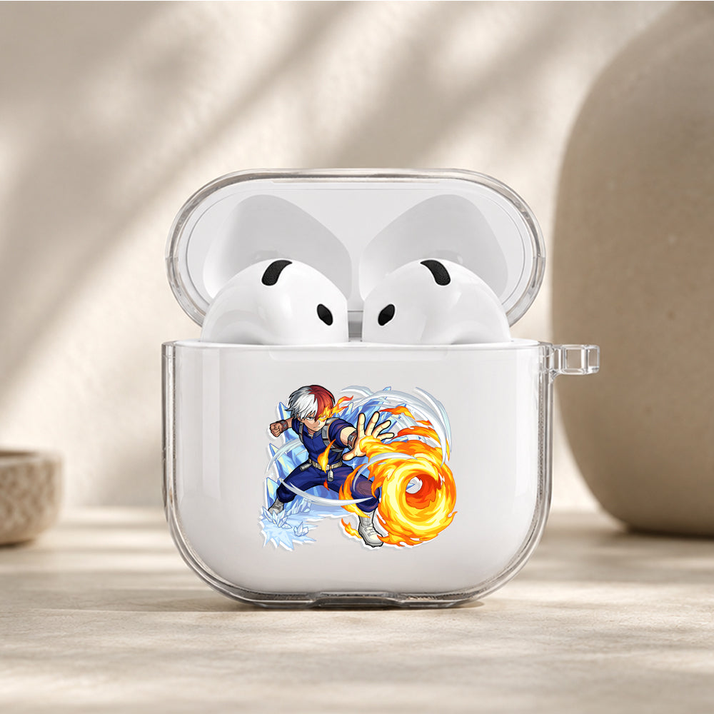 Shoto Todoroki Fire and Ice Protective Apple Airpods 4 Clear Case - Durable Clear Protection