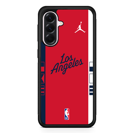 NBA LA Clippers Red Jordan Samsung Galaxy A56 Case | Samsung Galaxy A56 Protective Rubber Case