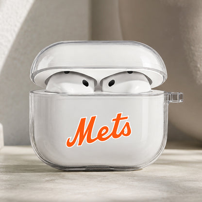 MLB New York Mets Symbol Protective Apple AirPods Pro 3 Clear Case | Shockproof Cover