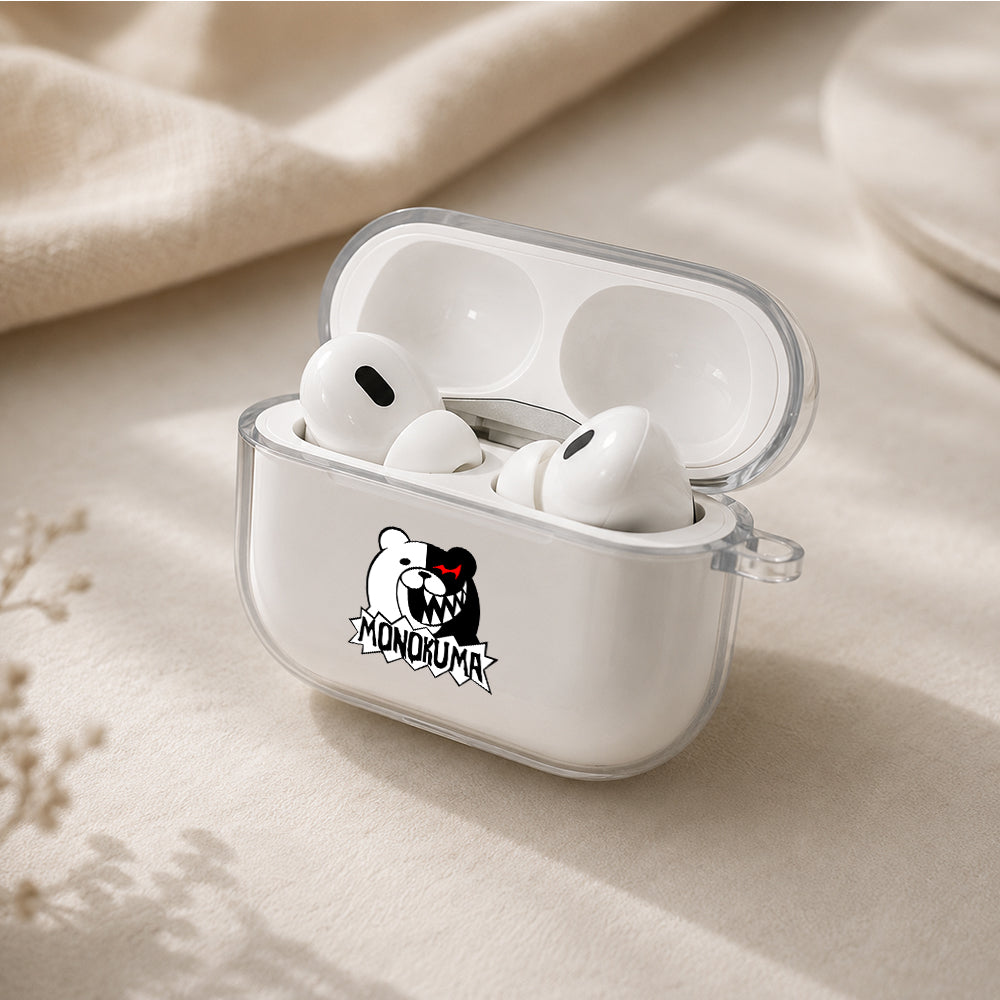 Monokuma in Danganronpa Protective Apple AirPods Pro 3 Clear Case | Shockproof Cover