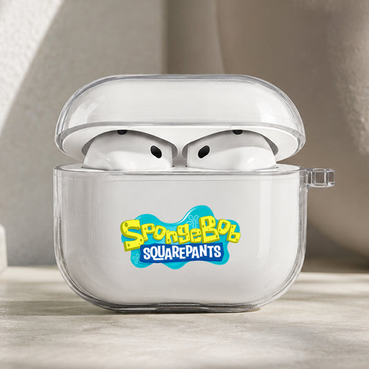 SpongeBob SquarePants Logo Protective Apple AirPods Pro 3 Clear Case | Shockproof Cover