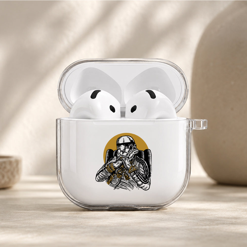 Stormtrooper Hypebeast Style Protective Apple Airpods 4 Clear Case - Durable Clear Protection