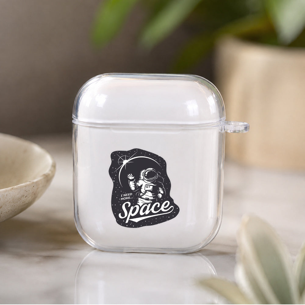 I Need More Space Protective Clear Case Cover For Apple Airpods | Soft Silicone AirPods 1 / 2 Case | Protective Cover
