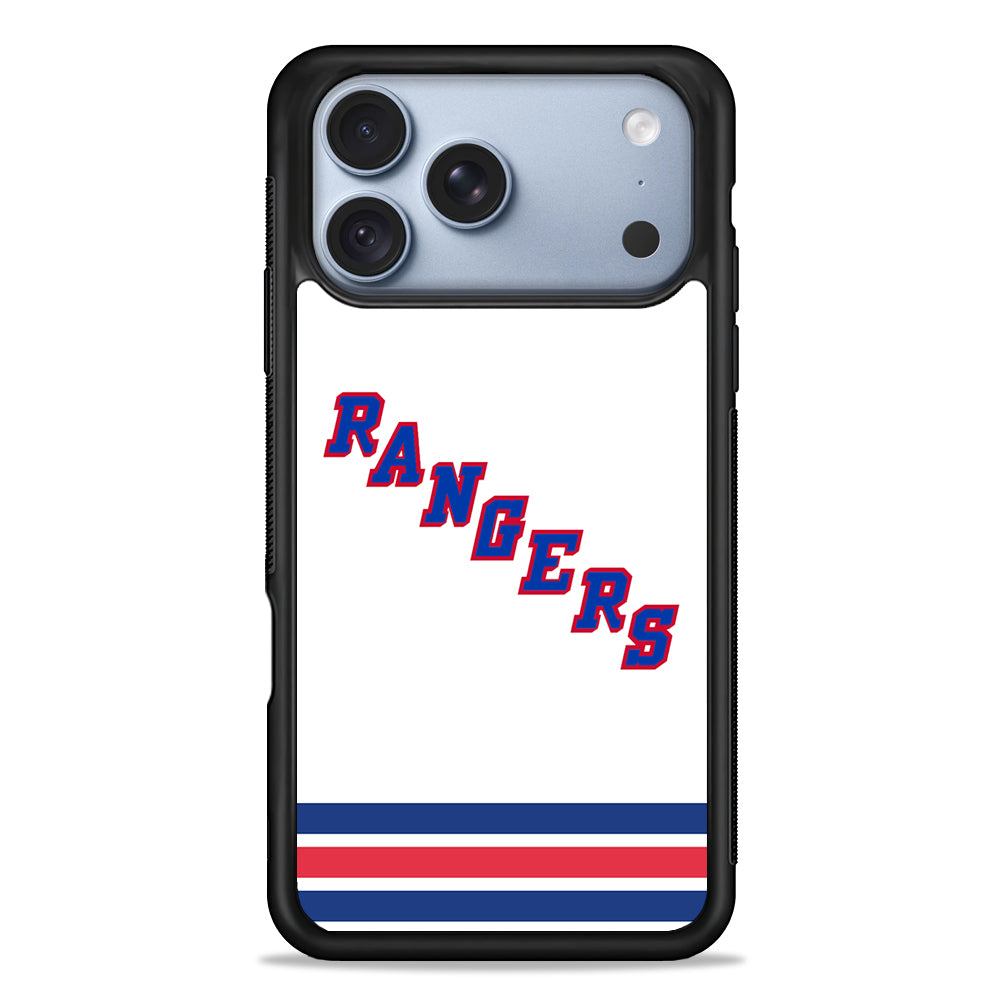 NHL New York Rangers White iPhone 18 Pro Case - iPhone 18 Pro Silicone Case