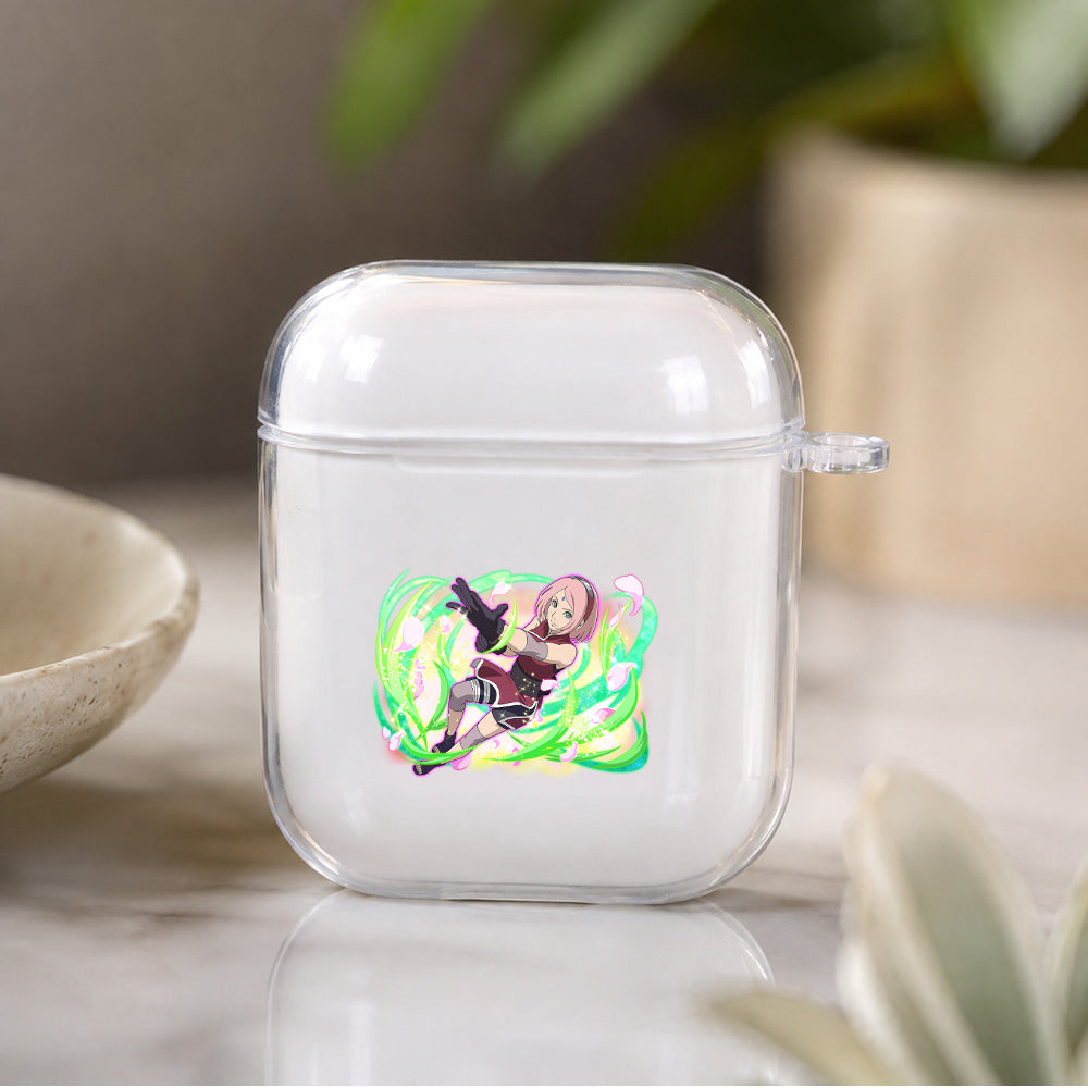 Sakura Haruno Blazing Protective Clear Case Cover For Apple Airpods | Soft Silicone AirPods 1 / 2 Case | Protective Cover