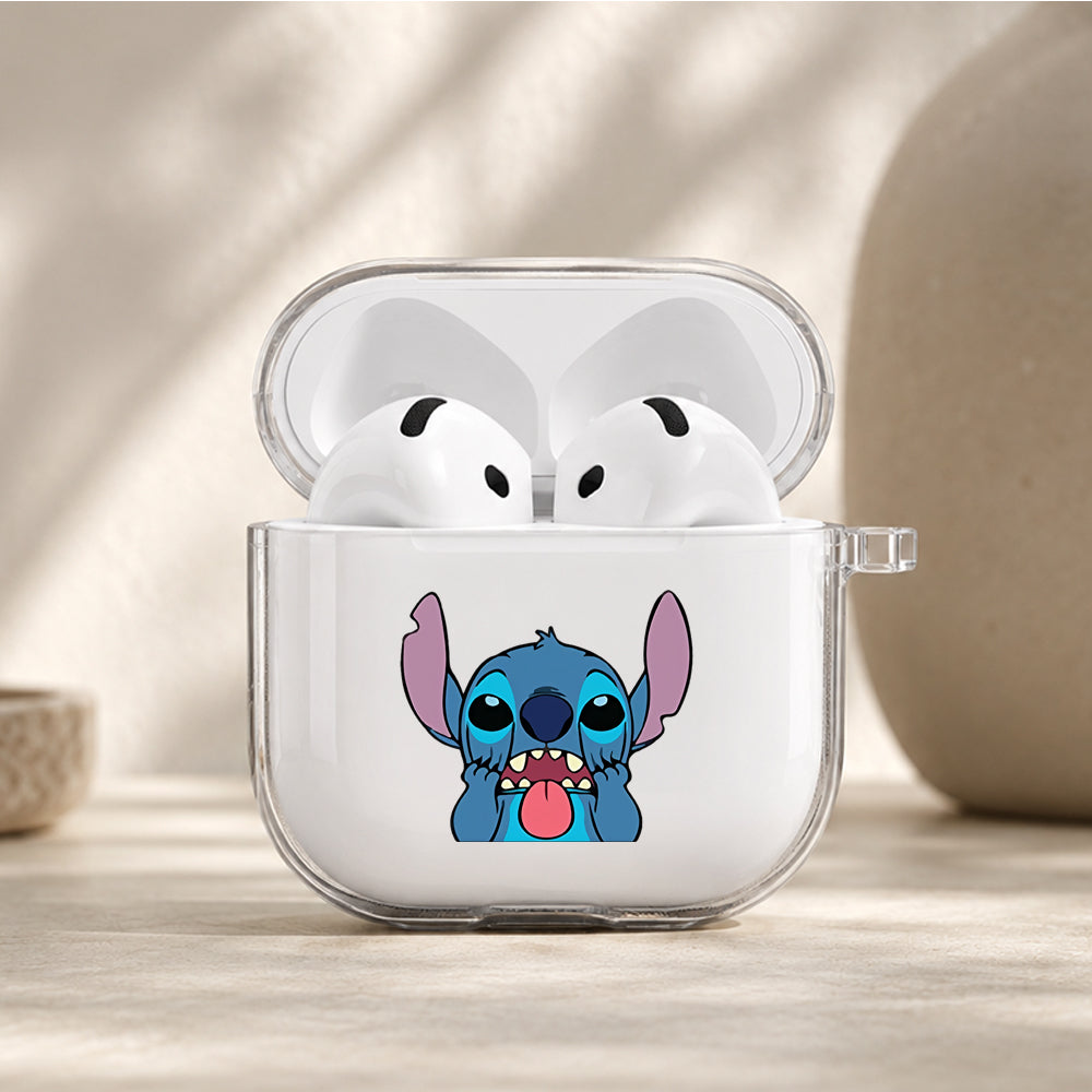 Stitch Mocking Face Protective Apple Airpods 4 Clear Case - Durable Clear Protection
