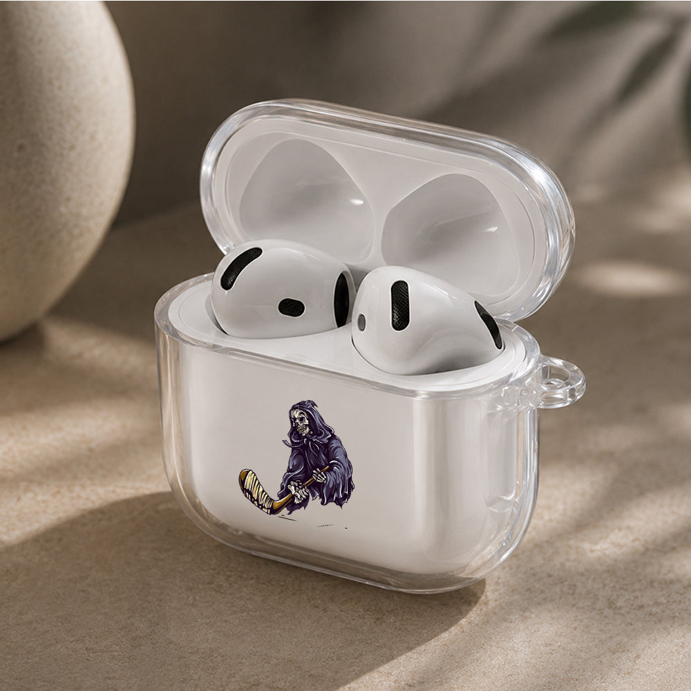 Angels of Death Ice Hockey Protective Apple Airpods 4 Clear Case - Durable Clear Protection