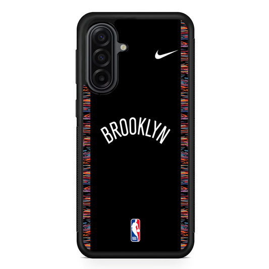 NBA Brooklyn Nets Black Nike Samsung Galaxy A17 Case | Durable Rubber Samsung Galaxy A17 Phone Case