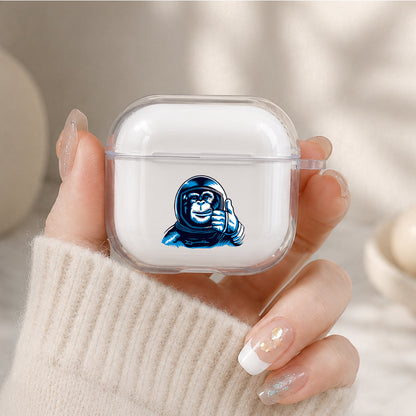 Monkey Becomes an Astronaut Protective Apple Airpods 4 Clear Case - Durable Clear Protection