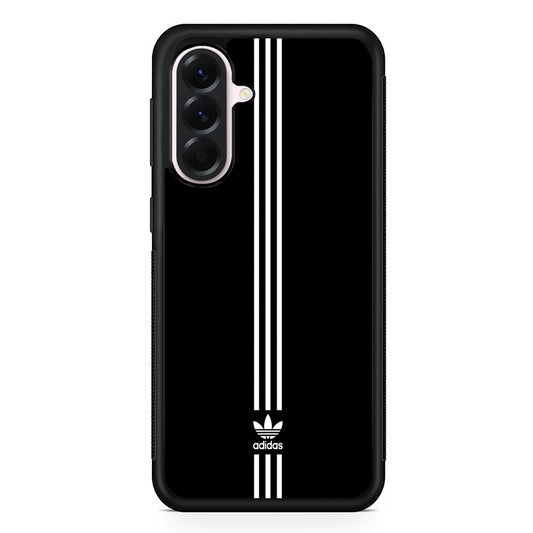 Adidas Black Three Lines Samsung Galaxy A56 Case | Samsung Galaxy A56 Protective Rubber Case