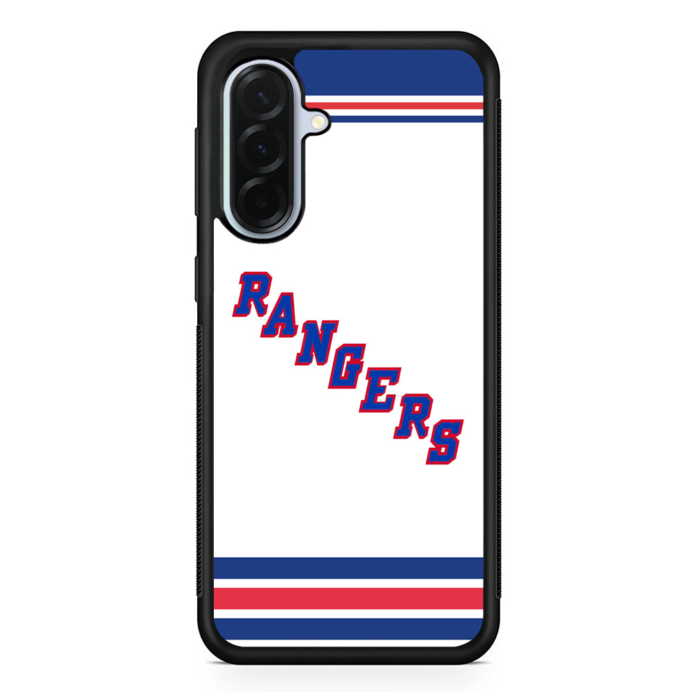 NHL New York Rangers White Samsung Galaxy A36 Case | Durable Samsung Galaxy A36 Protective Case