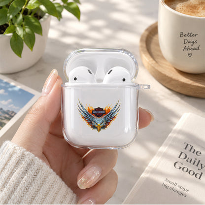 Eagle Harley Davidson Symbol Protective Clear Case Cover For Apple Airpods | Soft Silicone AirPods 1 / 2 Case | Protective Cover