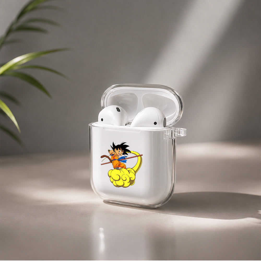 Dragon Ball Goku on Nimbus Cloud Protective Clear Case Cover For Apple Airpods | Soft Silicone AirPods 1 / 2 Case | Protective Cover