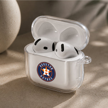 MLB Houston Astros Logo Protective Apple Airpods 4 Clear Case - Durable Clear Protection