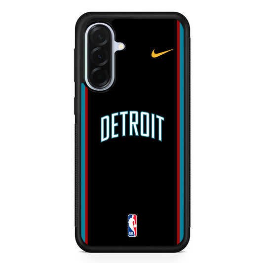 NBA Detroit Pistons Black Nike Samsung Galaxy A36 Case | Durable Samsung Galaxy A36 Protective Case