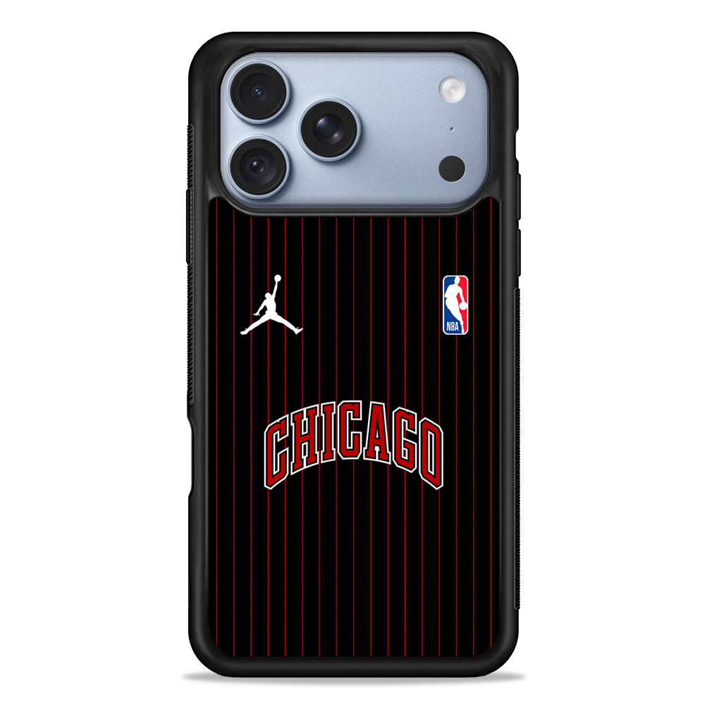 NBA Chicago Bulls Black Jordan iPhone 18 Pro Case - iPhone 18 Pro Silicone Case
