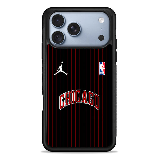 NBA Chicago Bulls Black Jordan iPhone 18 Pro Case - iPhone 18 Pro Silicone Case