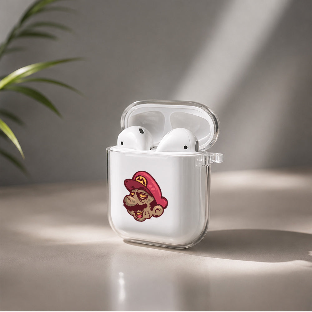 Mario After Party Protective Clear Case Cover For Apple Airpods | Soft Silicone AirPods 1 / 2 Case | Protective Cover