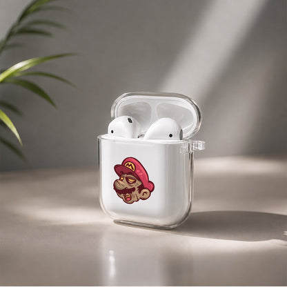 Mario After Party Protective Clear Case Cover For Apple Airpods | Soft Silicone AirPods 1 / 2 Case | Protective Cover