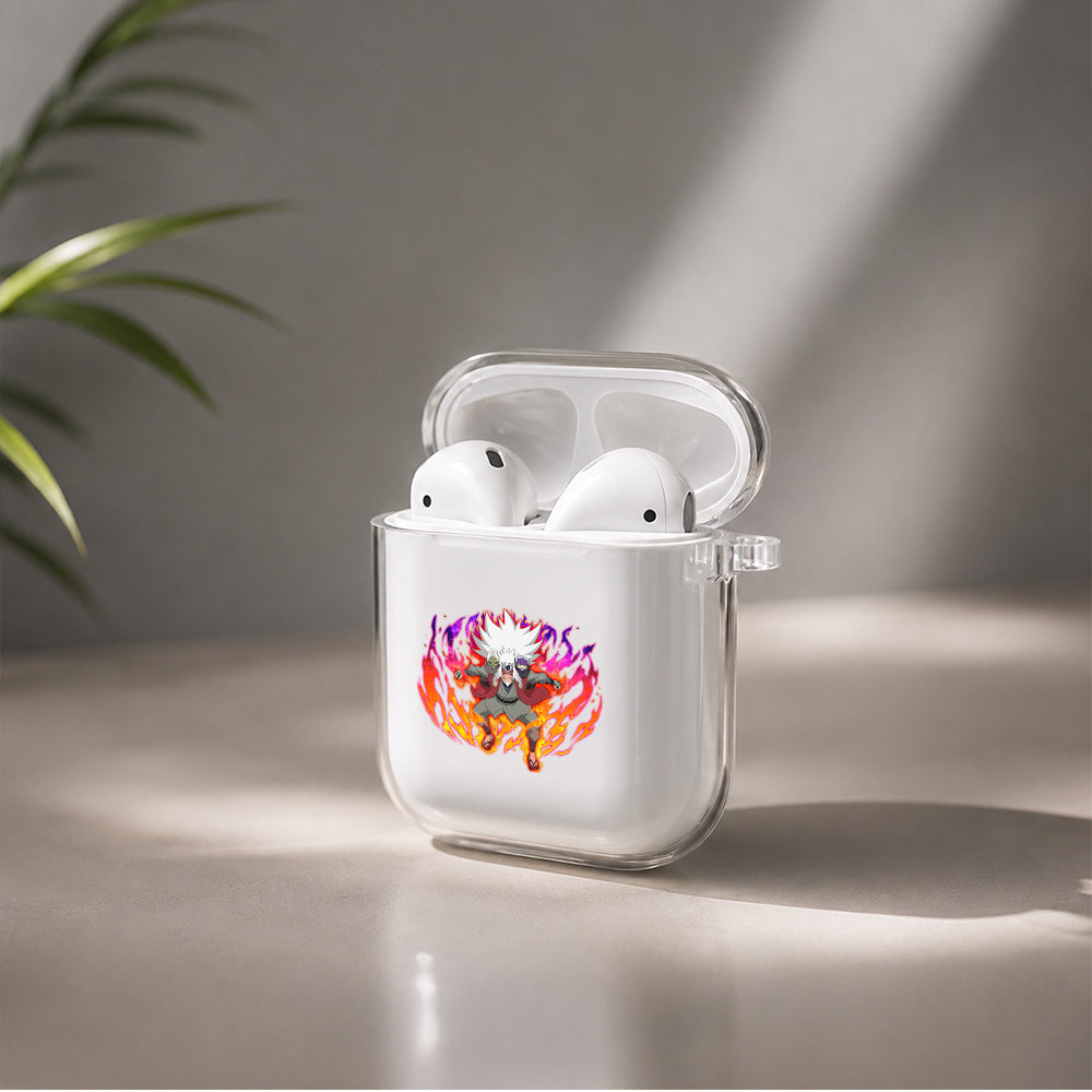 Jiraiya Blazing Fire Protective Clear Case Cover For Apple Airpods | Soft Silicone AirPods 1 / 2 Case | Protective Cover