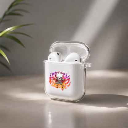 Jiraiya Blazing Fire Protective Clear Case Cover For Apple Airpods | Soft Silicone AirPods 1 / 2 Case | Protective Cover
